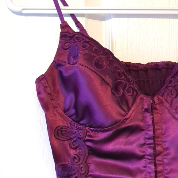 Burgungundy Satin Bustier - Picture 4 of 6